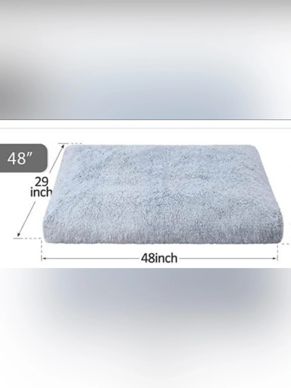 Deluxe Plush Dog Bed - Light Gray Ultra Soft Pet Mattress